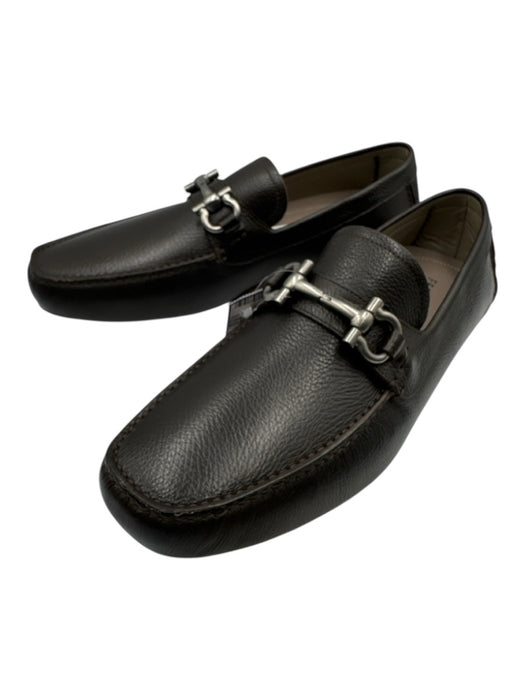 Ferragamo Shoe Size 11.5EE New Brown Leather Pebbled Dress Driver Men's Shoes Brown / 11.5EE