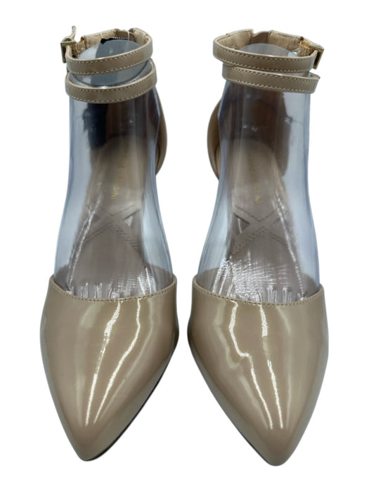 Adrienne Vittadini Shoe Size 8 Beige Leather Upper Patent Pumps Beige / 8