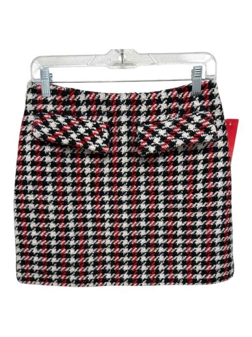 Baum und Pferdgarten Size 36 Black, White & Red Polyester Houndstooth Mini Skirt Black, White & Red / 36