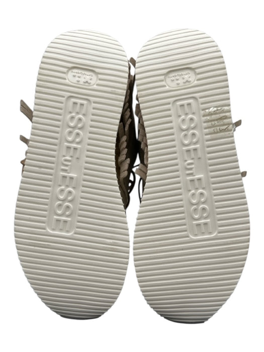 Esseutesse Shoe Size 6 Taupe & Gold Leather Low Top Fringe Snake Skin Sneakers Taupe & Gold / 6