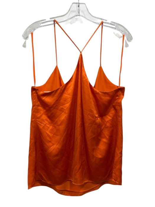 L'agence Size L Pumpkin Orange Silk Spaghetti Strap Y-Back Satin camisole Top Pumpkin Orange / L