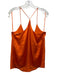 L'agence Size L Pumpkin Orange Silk Spaghetti Strap Y-Back Satin camisole Top Pumpkin Orange / L