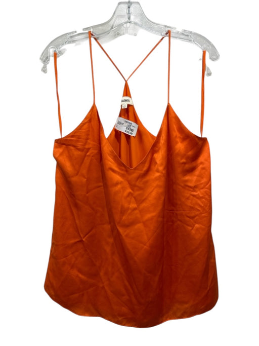 L'agence Size L Pumpkin Orange Silk Spaghetti Strap Y-Back Satin camisole Top Pumpkin Orange / L