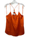 L'agence Size L Pumpkin Orange Silk Spaghetti Strap Y-Back Satin camisole Top Pumpkin Orange / L