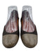 Lanvin Shoe Size 7.5/8 Brown Suede Reptile Cap Toe Ballet Flats Brown / 7.5/8