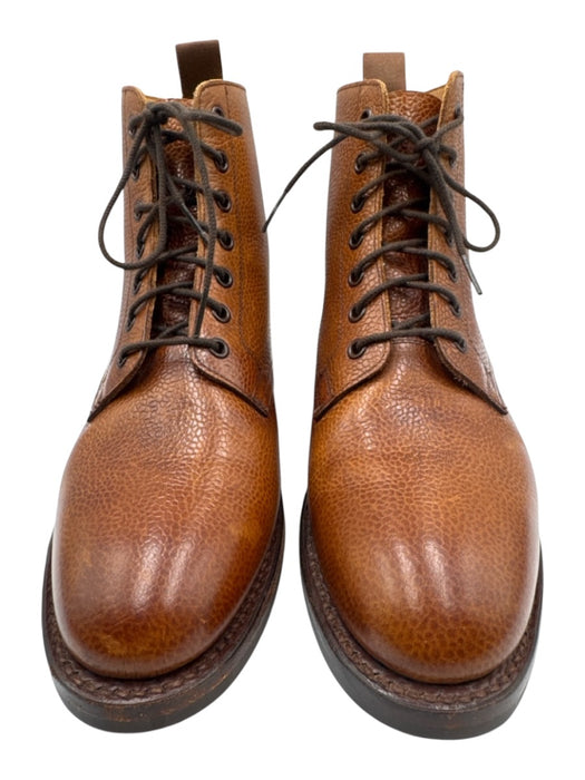 Holland & Holland Shoe Size 7 Brown Pebble Leather Lace Up Almond Toe Boots Brown / 7