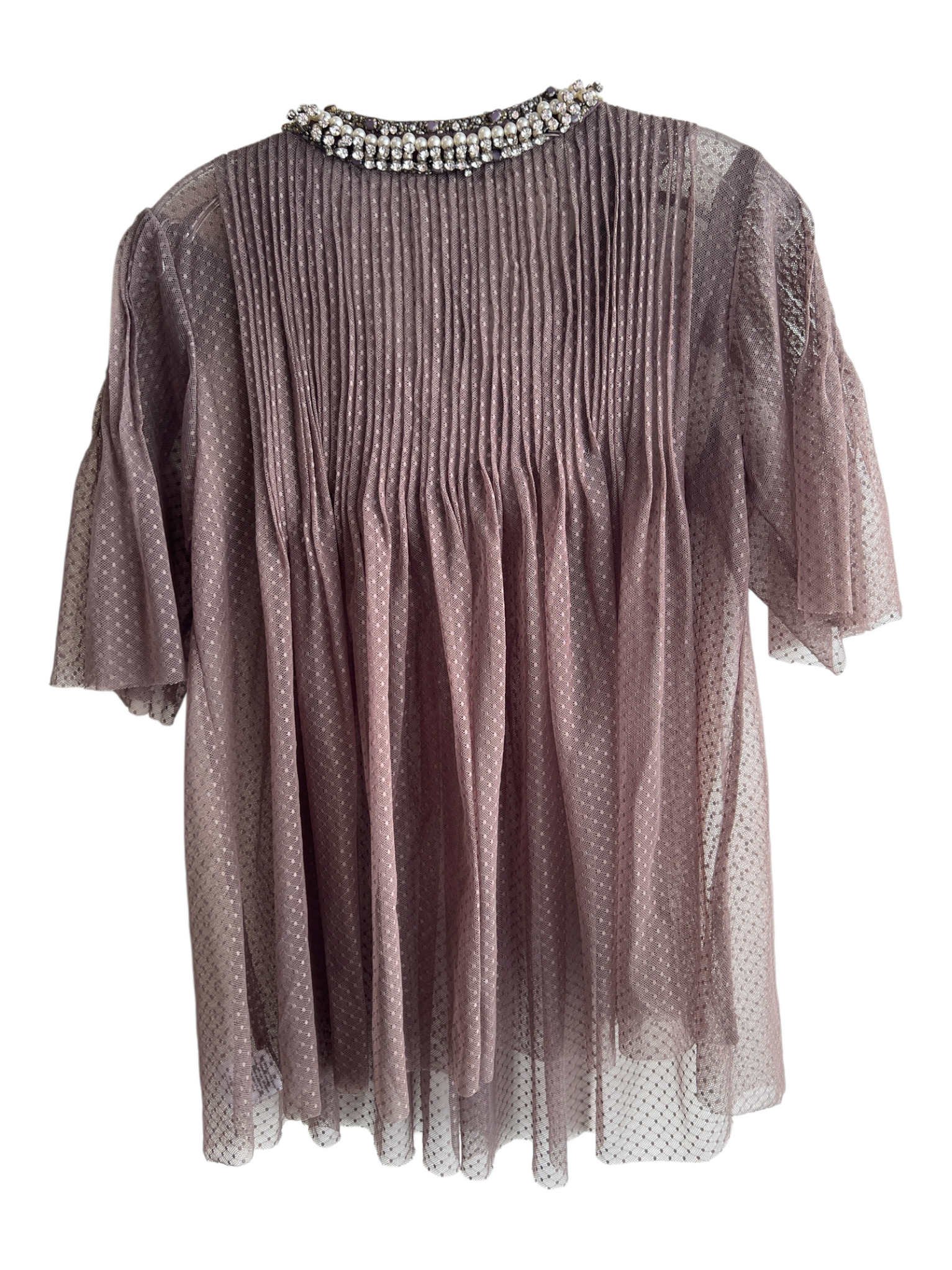 Hemant & Nandita Size M Brown Nylon Blend Sheer Gem Detail Pearl detail ...