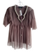 Hemant & Nandita Size M Brown Nylon Blend Sheer Gem Detail Pearl detail Top Brown / M