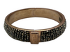 Henri Bendel Rose Gold Rhinestone Metal Bangle Press Lock Bracelet Rose Gold