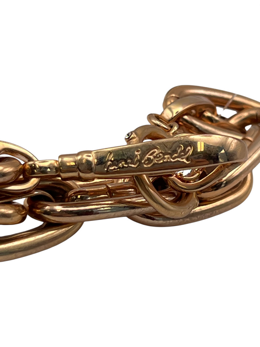 Henri Bendel Rose Gold Chain Metal Links Push Clasp Bracelet Rose Gold