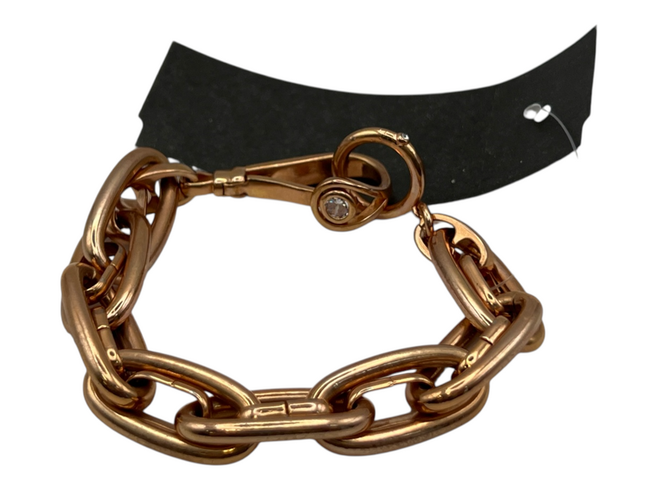 Henri Bendel Rose Gold Chain Metal Links Push Clasp Bracelet Rose Gold