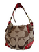 Coach Beige Canvas Leather trim Zip Close Shoulder Gold Hardware Bag Beige / Medium
