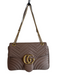 Gucci Rose Leather Brass Hardware Chevron Quilt Double G Marmont Purse Rose