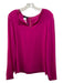 Akris Size 6 Magenta Pink Silk Long Sleeve Back Zip Semi Sheer Top Magenta Pink / 6