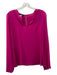 Akris Size 4 Magenta Pink Silk Long Sleeve Back Zip Semi Sheer Top Magenta Pink / 4