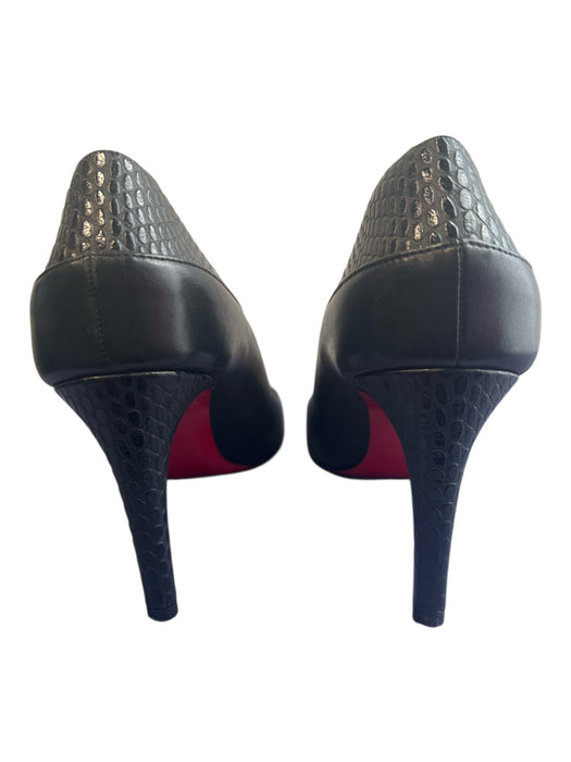 Louboutin Shoe Size 39 Black Leather Pointed Toe Stiletto Pump Back Detail Shoes Black / 39