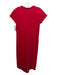 Frank & Eileen Size S Red Cotton Short Sleeve Crew Neck Raw Hem Dress Red / S