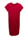 Frank & Eileen Size S Red Cotton Short Sleeve Crew Neck Raw Hem Dress Red / S