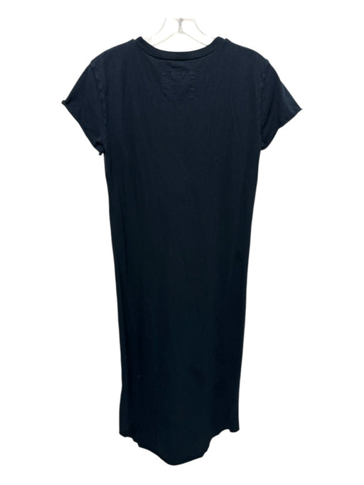 Frank & Eileen Size S Navy Cotton Short Sleeve Crew Neck Raw Hem Dress Navy / S