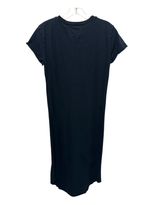 Frank & Eileen Size S Navy Cotton Short Sleeve Crew Neck Raw Hem Dress Navy / S