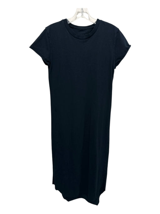 Frank & Eileen Size S Navy Cotton Short Sleeve Crew Neck Raw Hem Dress Navy / S
