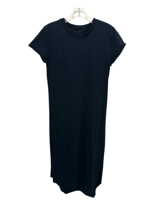 Frank & Eileen Size S Navy Cotton Short Sleeve Crew Neck Raw Hem Dress Navy / S