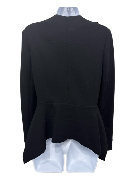 Roland Mouret Size Small Black & Gold Wool Crepe Gold Zipper Jacket Black & Gold / Small