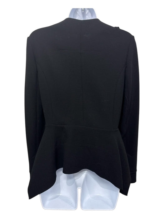 Roland Mouret Size Small Black & Gold Wool Crepe Gold Zipper Jacket Black & Gold / Small