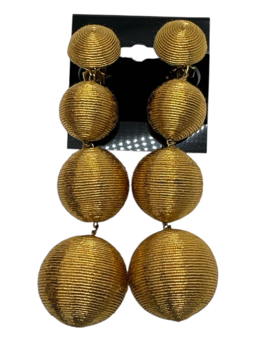 Rebecca De Ravenel Gold Thread Balls Clip On Earring Dangle Earrings Gold