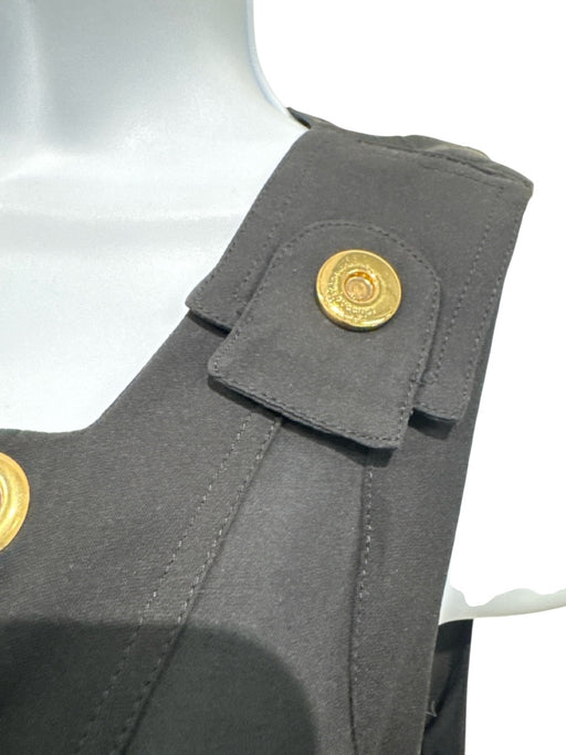Gucci Size 42 Black Silk Gold hardware Sleeveless Tie Detail Pockets Dress Black / 42