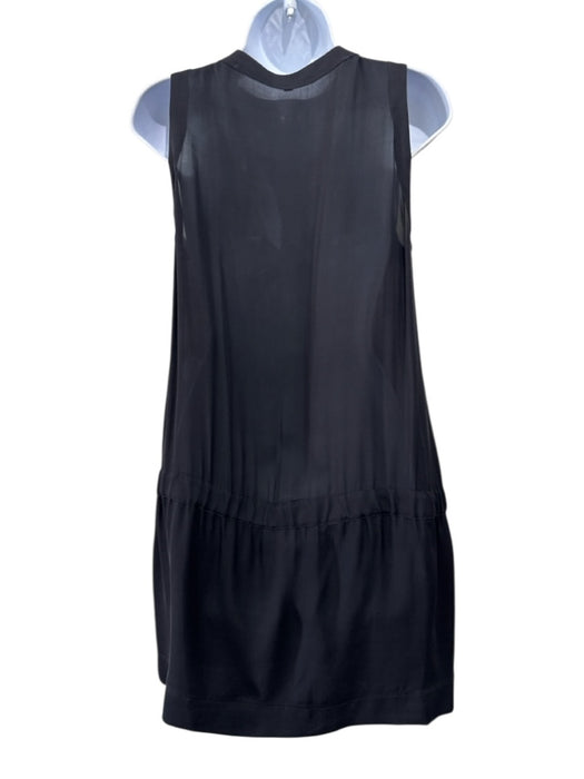 Gucci Size 42 Black Silk Gold hardware Sleeveless Tie Detail Pockets Dress Black / 42