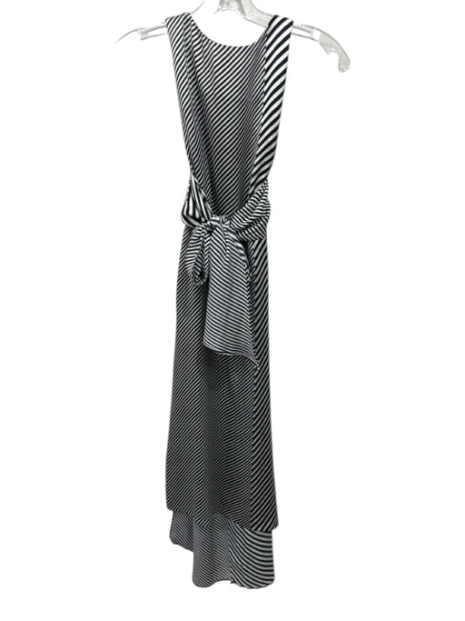 Equipment Femme Size M Black & White Silk Striped Sleeveless Leg Slit Dress Black & White / M
