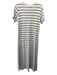Citizens of Humanity Size L Cream & Gray Cotton Striped Short Sleeve Dress Cream & Gray / L