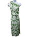 Johanna Ortiz Size 6 White & Green Cotton Abstract Floral One Shoulder Dress White & Green / 6