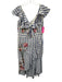 Temperley Size 10 Blue & White Multi Cotton Blend embroidered floral Dress Blue & White Multi / 10