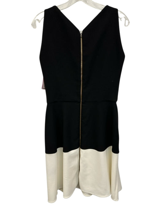 Roland Mouret Size 10 Black & White Polyester Blend Color Block Sleeveless Dress Black & White / 10