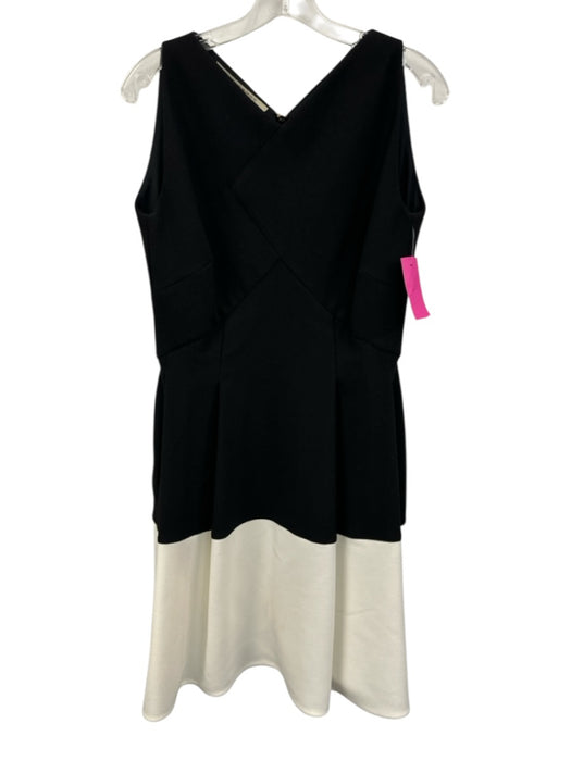 Roland Mouret Size 10 Black & White Polyester Blend Color Block Sleeveless Dress Black & White / 10