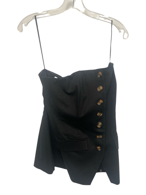 Favorite Daughter Size 8 Black Cotton Blend Strapless Button Close Top Black / 8