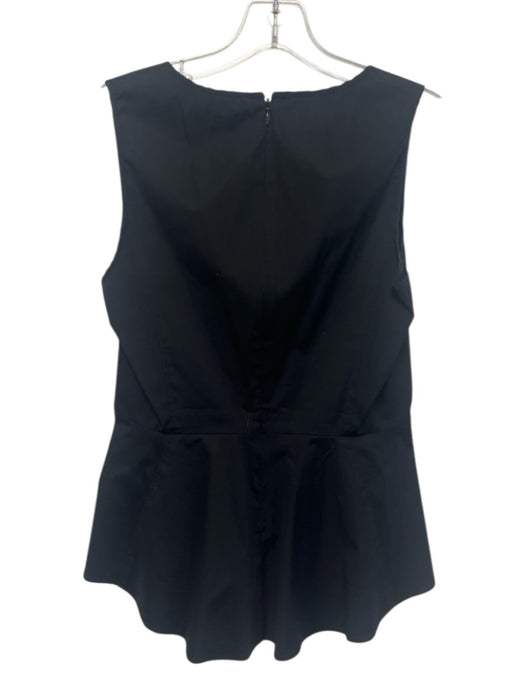 Veronica Beard Size 4 Black Cotton Blend Square Neck Sleeveless Tiered Top Black / 4