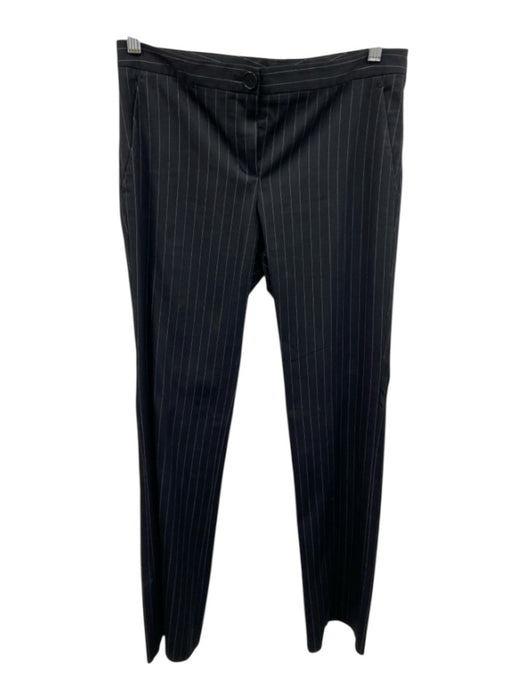 Theory Size 8 Black Cotton Blend White stitching Button Close Collared Pant Set Black / 8