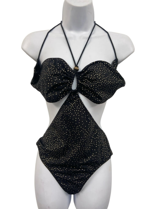 Isabel Marant Size 38 Black & Gold Polyamide Bronze metal accents Swimsuit Black & Gold / 38