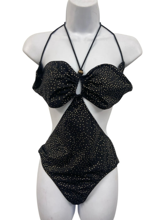 Isabel Marant Size 38 Black & Gold Polyamide Bronze metal accents Swimsuit Black & Gold / 38