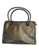 Salvatore Ferragamo Pewter Leather Zip Close Rolled Handle Padlock Shoulder Bag Pewter / M
