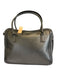 Salvatore Ferragamo Pewter Leather Zip Close Rolled Handle Padlock Shoulder Bag Pewter / M
