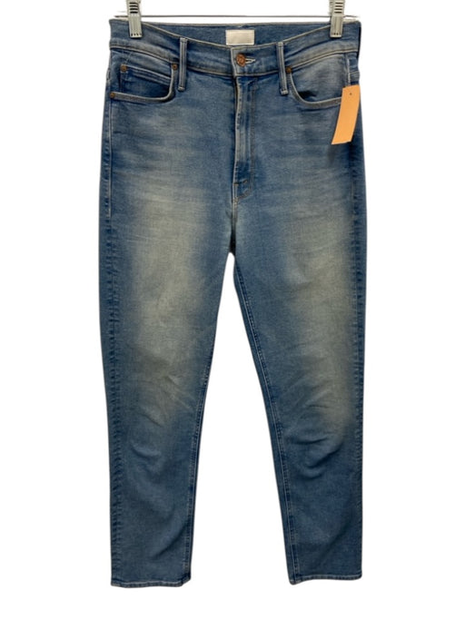 Mother Size 28 Light Wash Cotton Blend High Rise Ankle Slim Straight Jeans Light Wash / 28