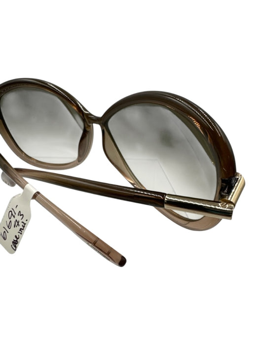 Tom Ford Brown Acetate Gradient Round Oversized Sunglasses Brown