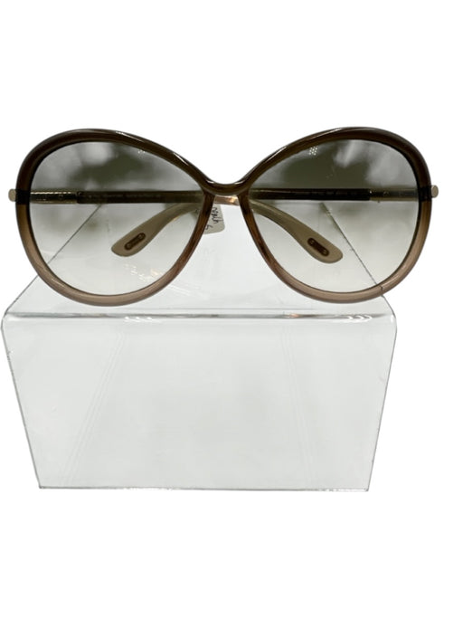 Tom Ford Brown Acetate Gradient Round Oversized Sunglasses Brown