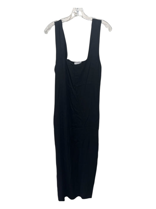 Reformation Size 6 Black Viscose & Lenzing Sleeveless Button Detail Dress Black / 6