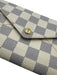 Louis Vuitton Cream & Navy Blue Coated Canvas Leather Detail Damier Azur Wallets Cream & Navy Blue