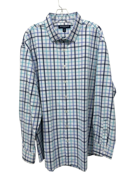 Mizzen + Main Size XXL White & Multi Synthetic Plaid Button up Long Sleeve Shirt White & Multi / XXL